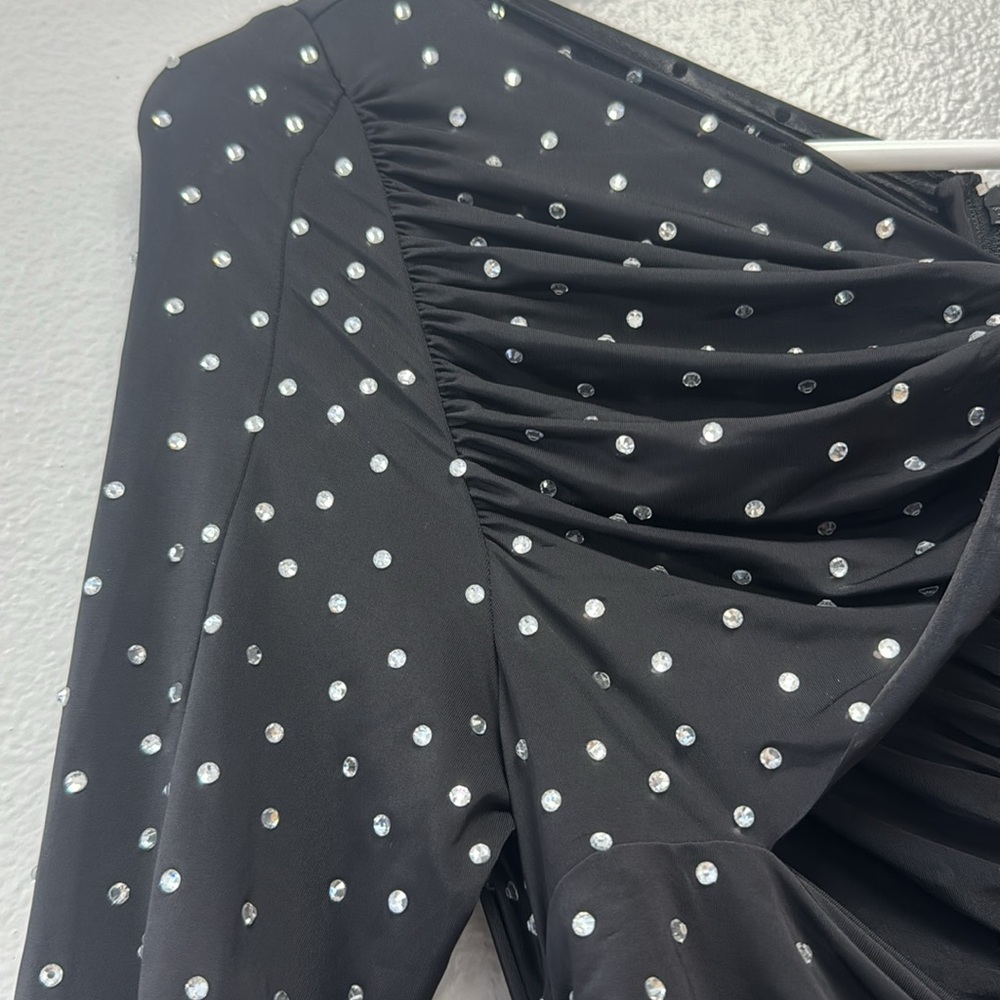Crystal-embellished cutout jersey midi dress - Picture 6 of 10